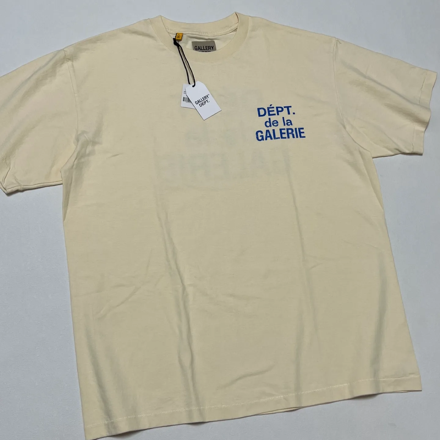 GALLERY DEPT. FRENCH TEE/CREAM/BLUE Cream French Blue LOGO Short Sleeve Cream S-XL Ready-to-wear Asso special piece dyeing Heavy washing water printing and distressing treatment Proper tube-woven fabric without side seams Unusual open-width version Original development Complete accessories/matching Details in place